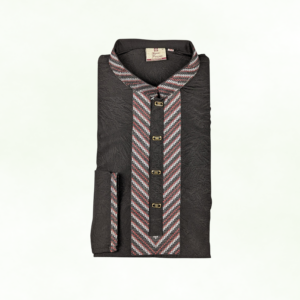 Mehran Signature Dark Ash Gray Panjabi – Premium China Fabric Edition