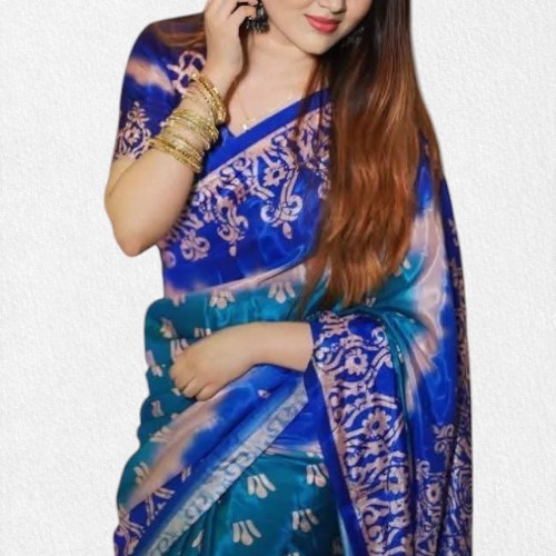 Chanduri Silk Sharee with Blaus Piece - Image 3