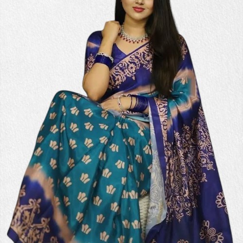 Chanduri Silk Sharee with Blaus Piece - Image 2