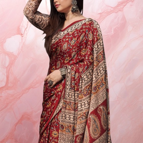 Soft Silk Saree with Blouse Piece - Image 2