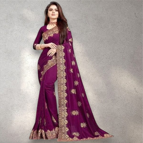 Indian Georgette Saree with Blouse Piece - Image 3