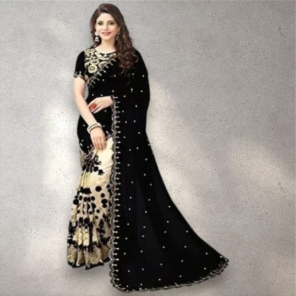 Indian Georgette Saree with Blouse Piece - Image 2